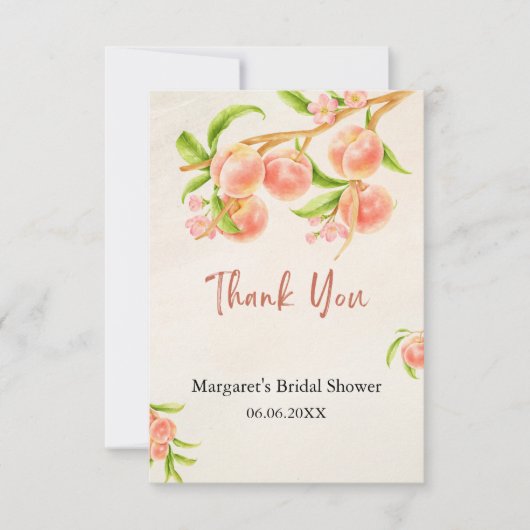 Zo Zoet als een Perzik Bedankkaartje Bedankkaart (Voorkant)