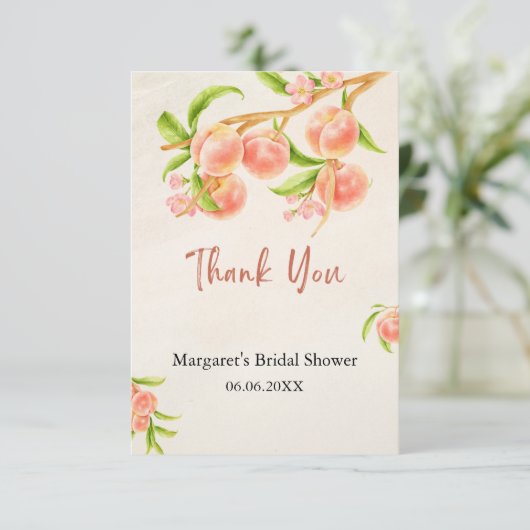 Zo Zoet als een Perzik Bedankkaartje Bedankkaart (Staand voorkant)