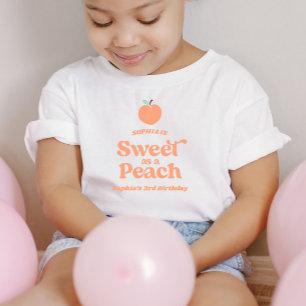 Zo Zoet Als Een Perzik Fruit Roze Oranje Verjaarda Kinder Shirts