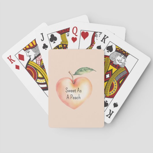 Zo Zoet Als Een Perzik Hart Pokerkaarten (Achterkant)
