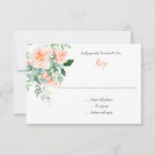 Zo zoet als een Perzik Waterverf Perzik Rozen RSVP (Voorkant)