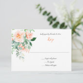 Zo zoet als een Perzik Waterverf Perzik Rozen RSVP (Staand voorkant)