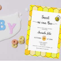 Zo zoet als kan zijn baby shower uitnodiging