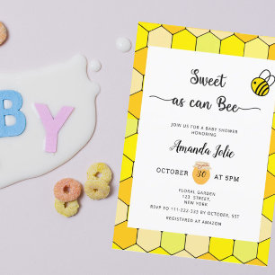 Zo zoet als kan zijn baby shower uitnodiging