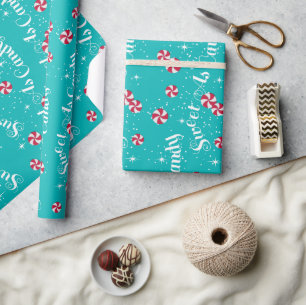 Zo Zoet Als Snoep Pepermuntjes & Turquoise Elke Ge Cadeaupapier