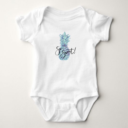 Zo Zoet! Blauwe Ananas Baby Kleding Romper (Voorkant)