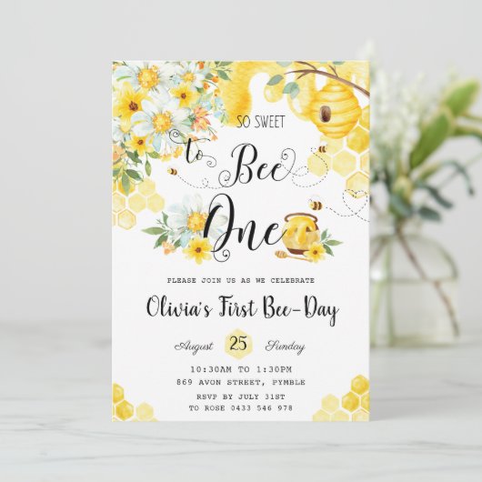 Zo Zoet om één bloemige 1e verjaardag te zijn Kaart (Staand voorkant)