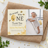 Zo Zoet Om Eén Te Zijn 1e Verjaardag Honingbij Fot Bedankkaart