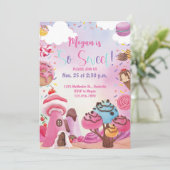 Zo Zoete Candy Verjaardag Zoete Een Twee Zoet Kaart (Staand voorkant)