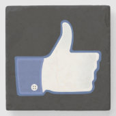 Zo, zwart stenen onderzetter (Voorkant)