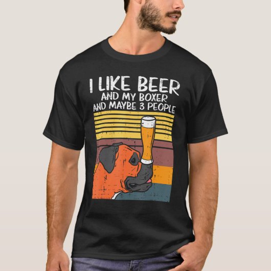 Zoals beer Boxer 3 mensen Dierenhond Drink T-shirt (Voorkant)
