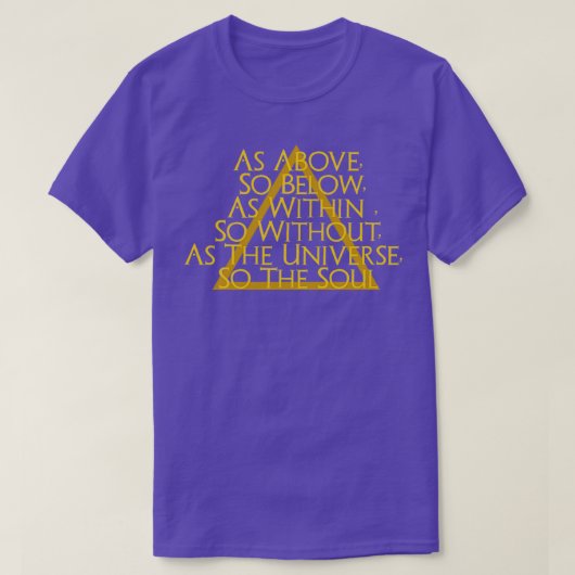 Zoals boven en onder de driehoek is de alchemie bi t-shirt (Design voorkant)