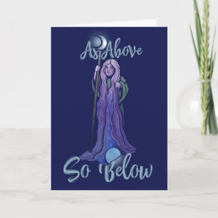 "Zoals boven zo onder" Crone Moon Goddess Pagan Ar Kaart