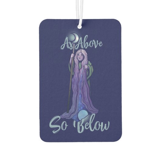"Zoals boven zo onder" Crone Moon Goddess Pagan Ar Luchtverfrisser (Achterkant)