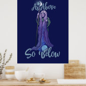 "Zoals boven zo onder" Crone Moon Goddess Pagan Ar Poster (Keuken)
