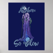 "Zoals boven zo onder" Crone Moon Goddess Pagan Ar Poster (Voorkant)