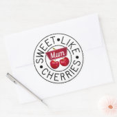 ZOALS CHERRIA MUM Retro  Stamp Custom Ronde Sticker (Envelop)