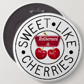 ZOALS CHERRIA Retro  Stamp Retirement Ronde Button 6,0 Cm (Voorkant /achterkant)