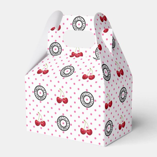 ZOALS CHERRIES Retro  Patroon Bedankdoosjes (Voorkant Zijde)