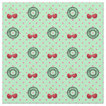 ZOALS CHERRIES Retro  Patroon op groen