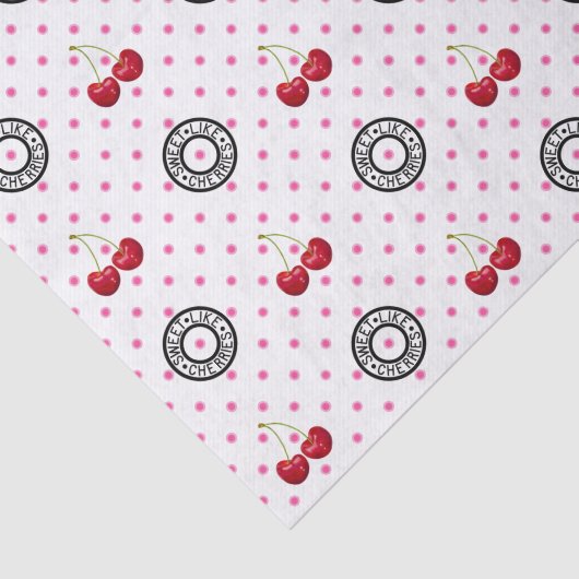 ZOALS CHERRIES Retro Patroon Tissuepapier (Detail)