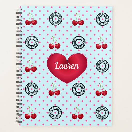 ZOALS CHERRIES Retro  Patroonhart 4 Planner (Voorkant)