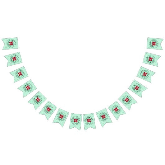 ZOALS CHERRIES Retro stempel op groen Vlaggetjes (Alle)