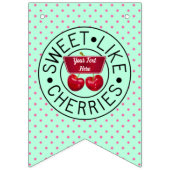 ZOALS CHERRIES Retro stempel op groen Vlaggetjes (Tweede vlag)