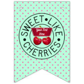 ZOALS CHERRIES Retro stempel op groen Vlaggetjes (Eerste vlag)