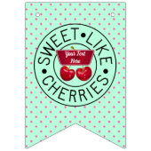 ZOALS CHERRIES Retro stempel op groen Vlaggetjes (Derde vlag)