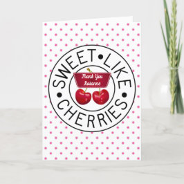 ZOALS CHERRIES Retro  Stempel op wit Bedankkaart