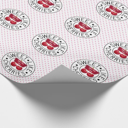 ZOALS CHERRIES Retro  Stempel op wit Cadeaupapier (Hoek)