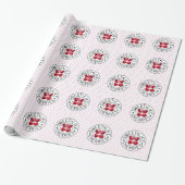 ZOALS CHERRIES Retro  Stempel op wit Cadeaupapier (Uitgerold)