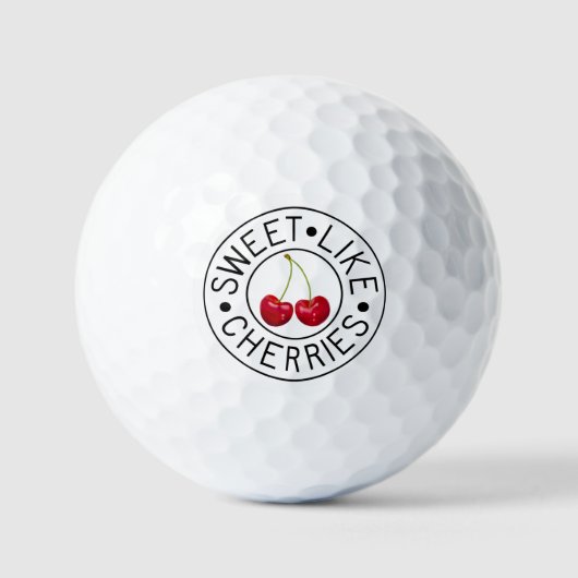 ZOALS CHERRIES Retro  Stempel op wit Golfballen (Voorkant)