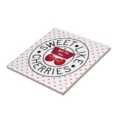 ZOALS CHERRIES Retro Stempel op wit Tegeltje (Zijkant)