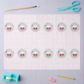 ZOALS CHERRIES Retro  Stempel op wit Tissuepapier (Craft)