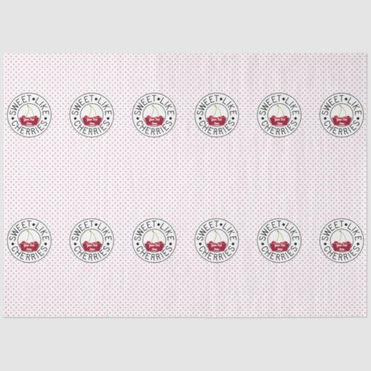 ZOALS CHERRIES Retro  Stempel op wit Tissuepapier (Voorkant)