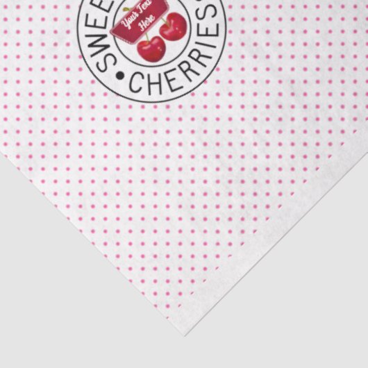 ZOALS CHERRIES Retro  Stempel op wit Tissuepapier (Detail)