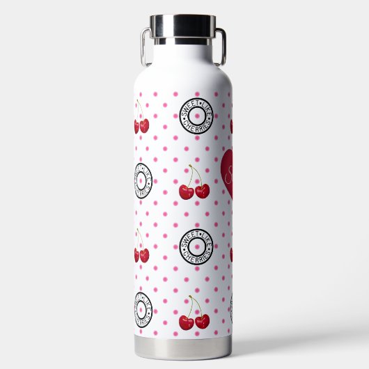 ZOALS CHERRIES STEPMOM Retro Hart Wt Waterfles (Voorkant)