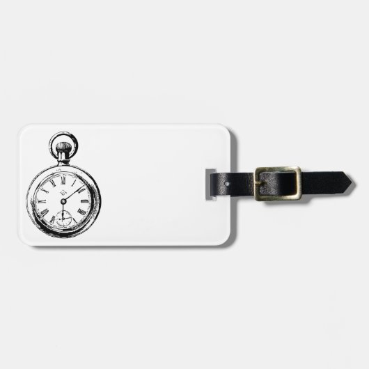 Zoals Clockwork Pocket Watch illustratie Bagagelabel (Voorkant horizontaal)