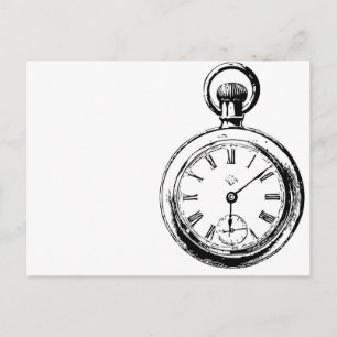 Zoals Clockwork Pocket Watch illustratie Briefkaart