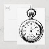 Zoals Clockwork Pocket Watch illustratie Briefkaart (Voorkant / Achterkant)