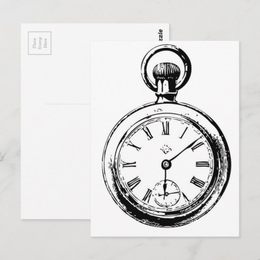 Zoals Clockwork Pocket Watch illustratie Briefkaart (Voorkant / Achterkant)