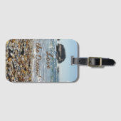 Zoals de Golden Script-foto van de oceaan Bagagelabel (Voorkant (horizontaal))