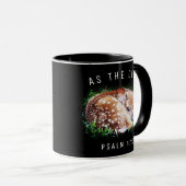 Zoals de herten Psalm 42:1 Baby Fawn Bijbelvers Mok (Voorkant rechts)