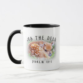 Zoals de herten Psalm 42:1 Baby Fawn Christelijk Mok