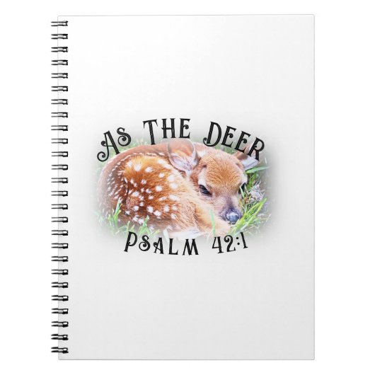 Zoals de herten Psalm 42:1 Schattigee Baby Fawn Jo Notitieboek (Voorkant)