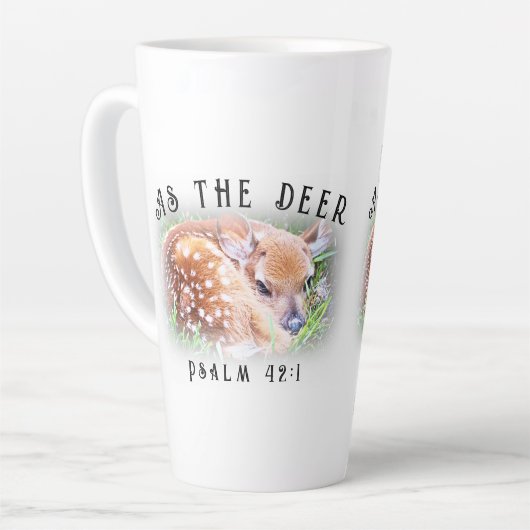 Zoals de herten Psalm 42:1 Sweet Baby Fawn Christe Latte Mok (Linkerhoek)
