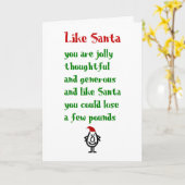 Zoals de kerstman, een grappig kerstgedicht kaart (Gele Bloem)