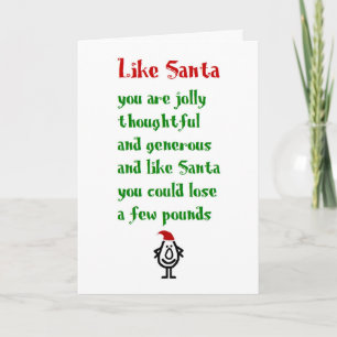 Zoals de kerstman, een grappig kerstgedicht kaart